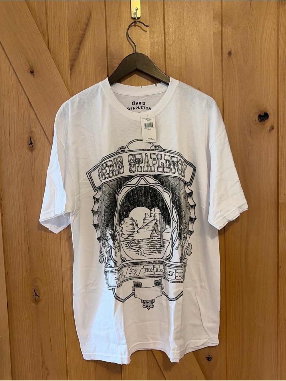 Chris Stapleton Traveler T-Shirt White Buckle Country Music Tee NWT Unisex L
